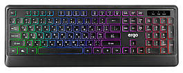 Клавіатура провідна ігрова ERGO KB-635 RGB з підсвіткою Чорний