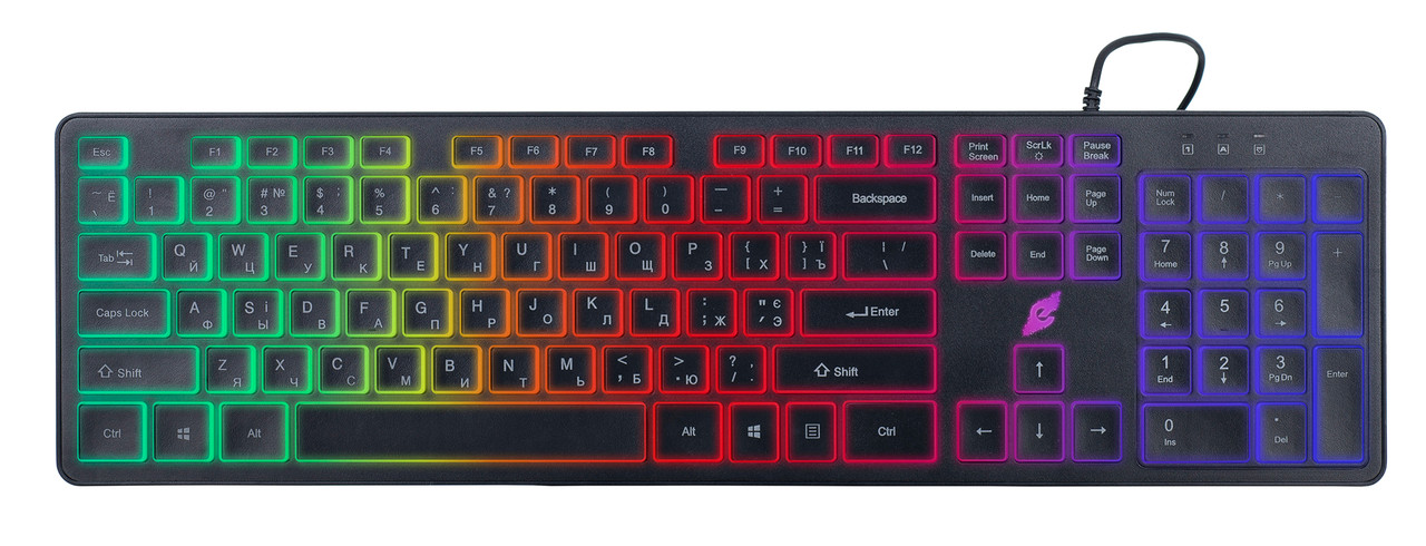 Клавіатура провідна ігрова ERGO KB-630 RGB з підсвіткою Чорний
