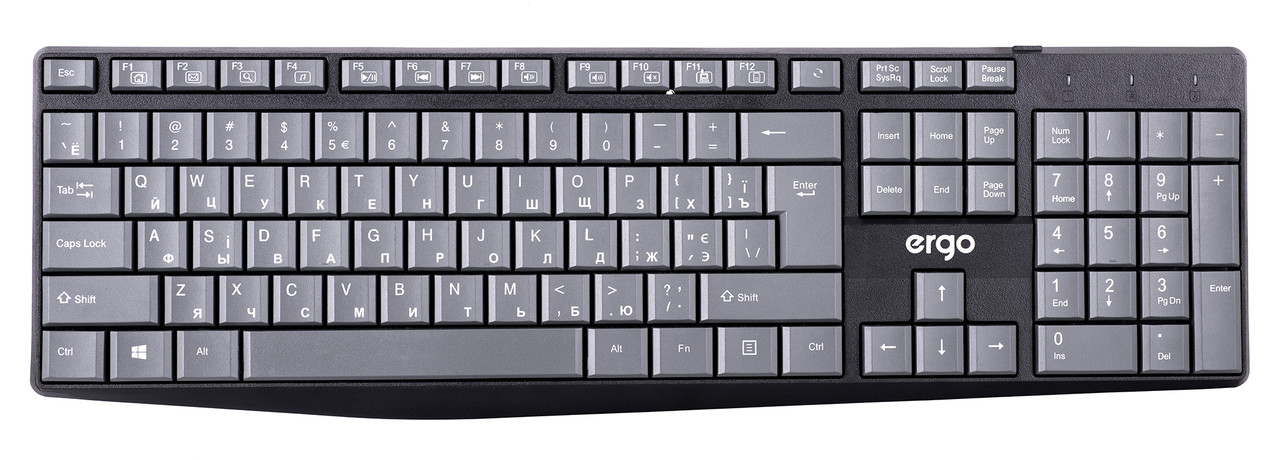 Клавіатура провідна ERGO K-210 USB Чорний/ Сірий