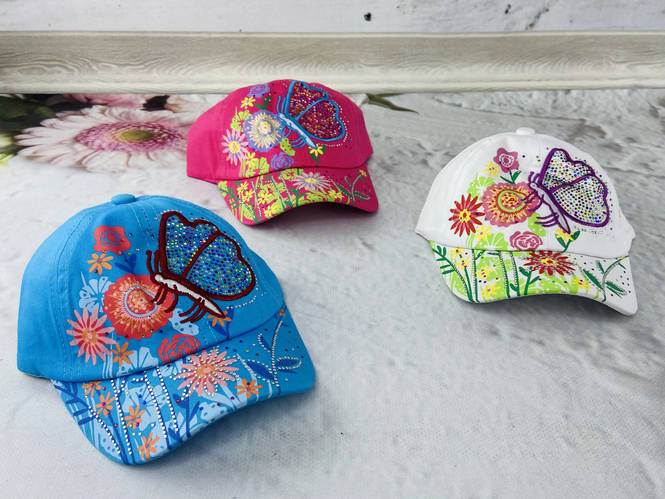 Кепка для девочек Размер 48-50 Цветочки бабочки 65847{48-50} (ID ...