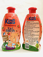 Детский шампунь+гель для душа+пена Tesco Kids Strawberry, 500 мл