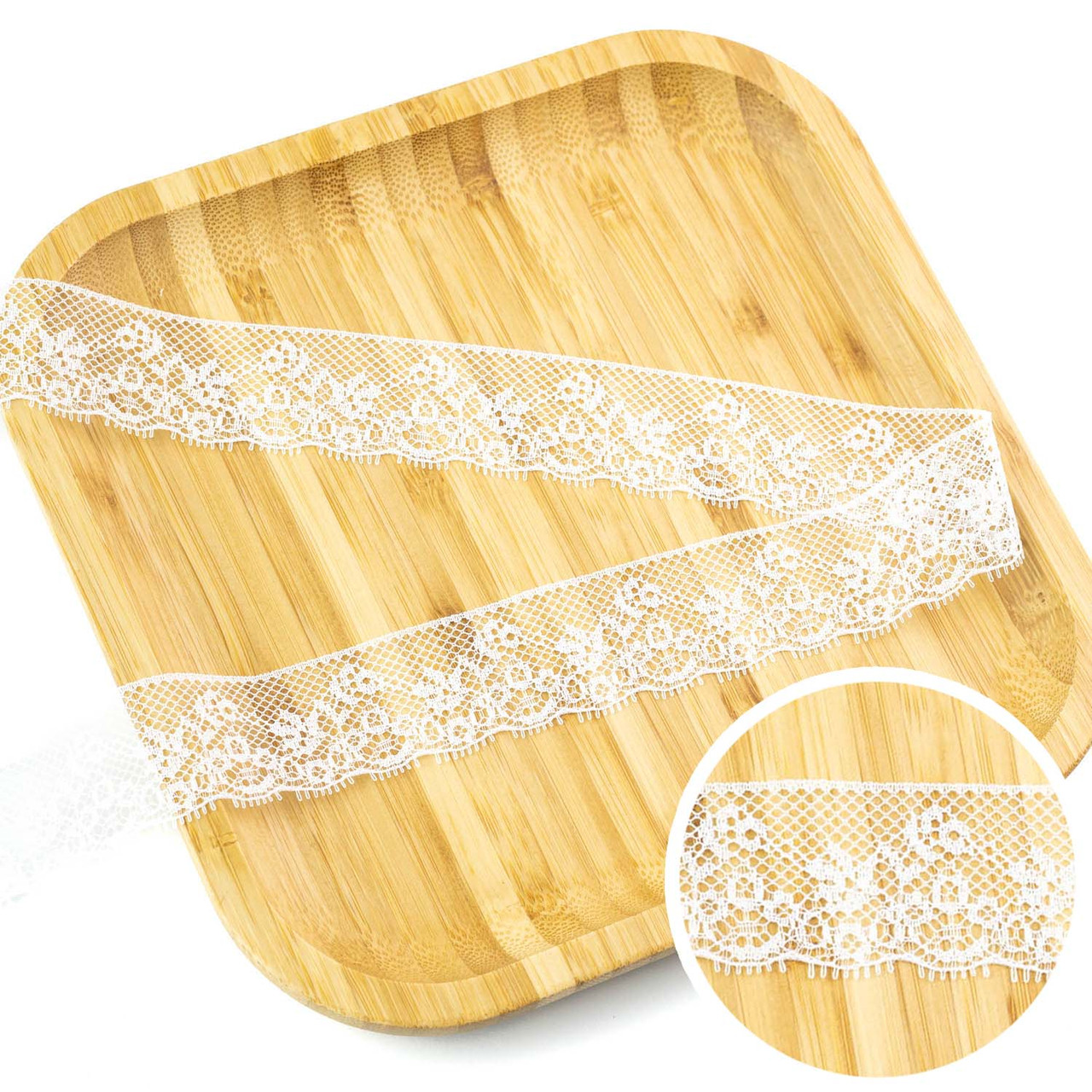 Мереживо ніжне для шиття Білий 25мм відріз 1м (MER036), фото 1