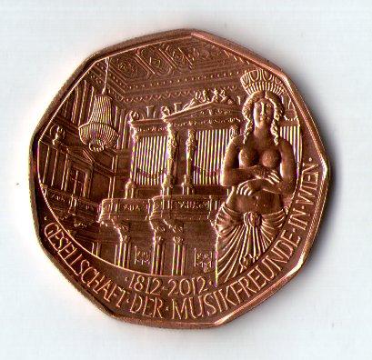 Австрія 5 євро 2012 року серед любителів музики No537 рік