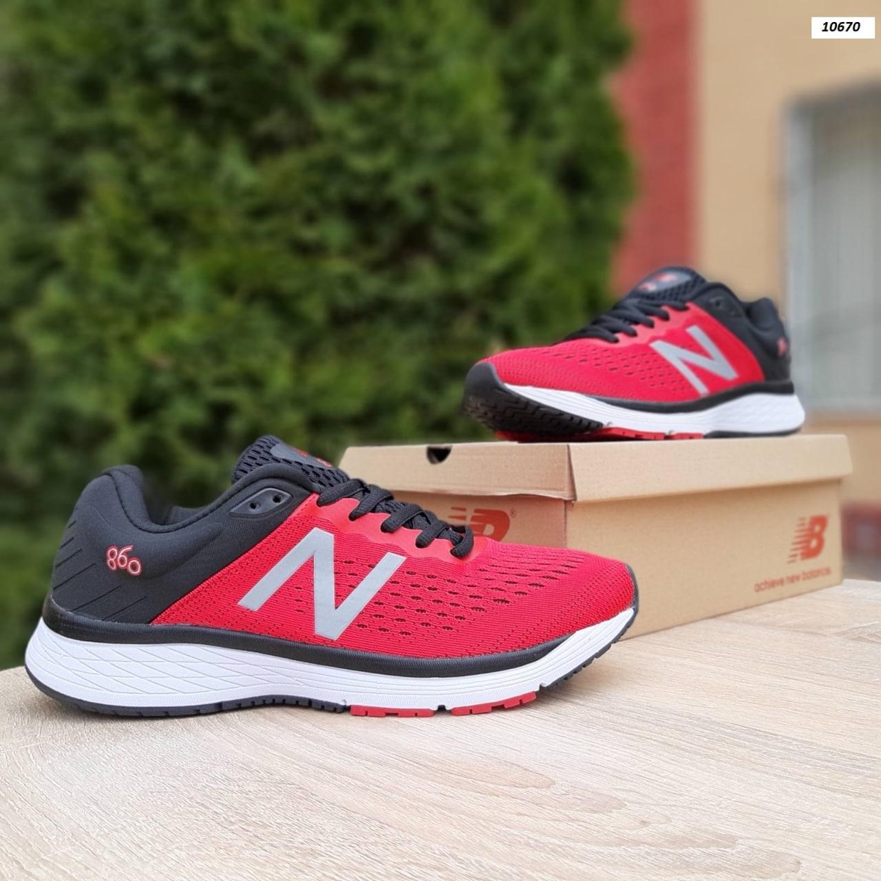 Чоловічі кросівки New Balance 860 (червоні з чорним) легкі яскраві спортивні осінні кроси О10670 42 топ, фото 1