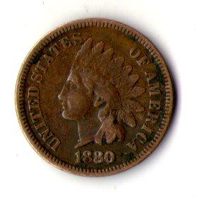 США 1 цент, 1880 рік Indian Head Cent No904