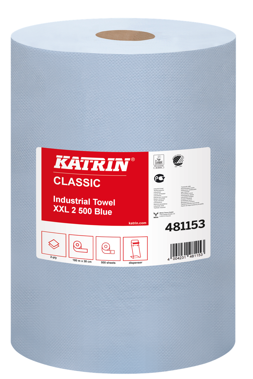 481153  Протирочний паперовий ламінований рушник Katrin Classic Industrial Towel XXL2 (2 шаровий; 180 м; 500 відривів), фото 1