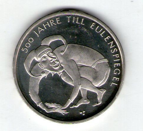 Німеччина 10 євро, 2011 500 років Тилю Уленшпіґелю No606