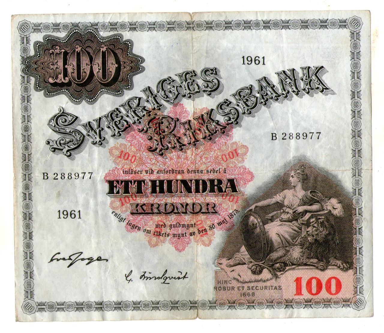 Швеція 100 крон 1961 рік