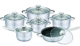 Набір Кухонна посуду Uniquе UN-5037 Набір Каструль 12 Предметів (13372)