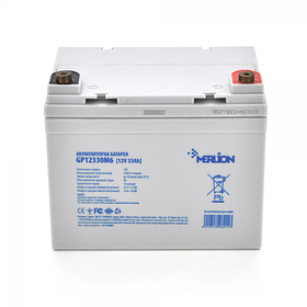 Акумуляторна батарея MERLION AGM GP12330M6 12 V 33 Ah ( 195 x 130 x 155 (165) ) White Q1