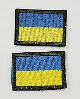 Шеврон флаг желто-голубой Украины 3×4 на липучке, ткань саржа, военный для ВСУ, армейский