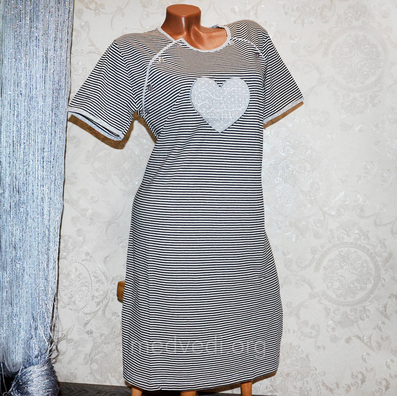 Розмір XL. Нічна сорочка для вагітних та годуючих мам, жіноча сорочка, 100% бавовна, Туреччина