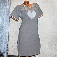 Размер 48-50 (XL). Серая женская ночнушка для кормления грудью, сорочка для беременных, 100% хлопок, Турция