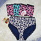 Розмір 3XL (54). Яскравий Набір жіночих трусів з 4 штук, високі бавовняні трусики з мереживом, Туреччина, фото 3