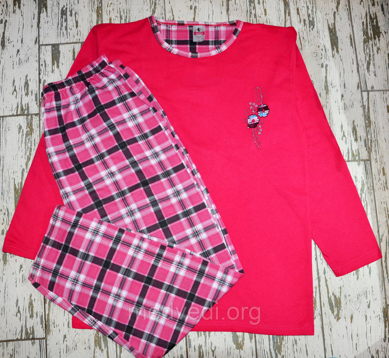 Розмір M (46). Бавовняна піжама двійка, халат і штани, персиковий колір, жіночий домашній костюм Туреччина