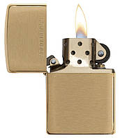 Зажигалка Zippo Золотистая (204) Classic Brushed Solid Brass Пожизненная гарантия. Сделано в США