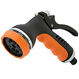 Пістолет для шланга 8-функціональний металевий прорезинений Aquapulse насадка на полив, фото 3