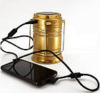 Кемпінговий світлодіодний ліхтар LED USB на сонячних батареях 5808, фото 4