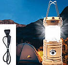 Кемпінговий світлодіодний ліхтар LED USB на сонячних батареях 5808, фото 3