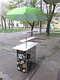 Промо стіл Максі плюс з полицями і парасолем, фото 3