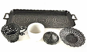 Набір чашок для кави Sena Турецькі Армуди з серії side чорна квітка, фото 3