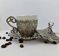 Чашка для кофе Sena Турецкие Армуды серебряные кружева
