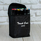 Набір скетч маркерів для малювання Touch Sketch 24 шт двосторонні фломастери чорний корпус, фото 4