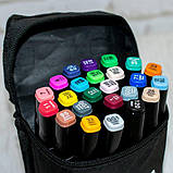 Набір скетч маркерів для малювання Touch Sketch 24 шт двосторонні фломастери чорний корпус, фото 5