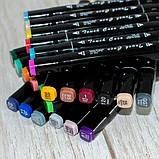 Набір скетч маркерів для малювання Touch Sketch 24 шт двосторонні фломастери чорний корпус, фото 6