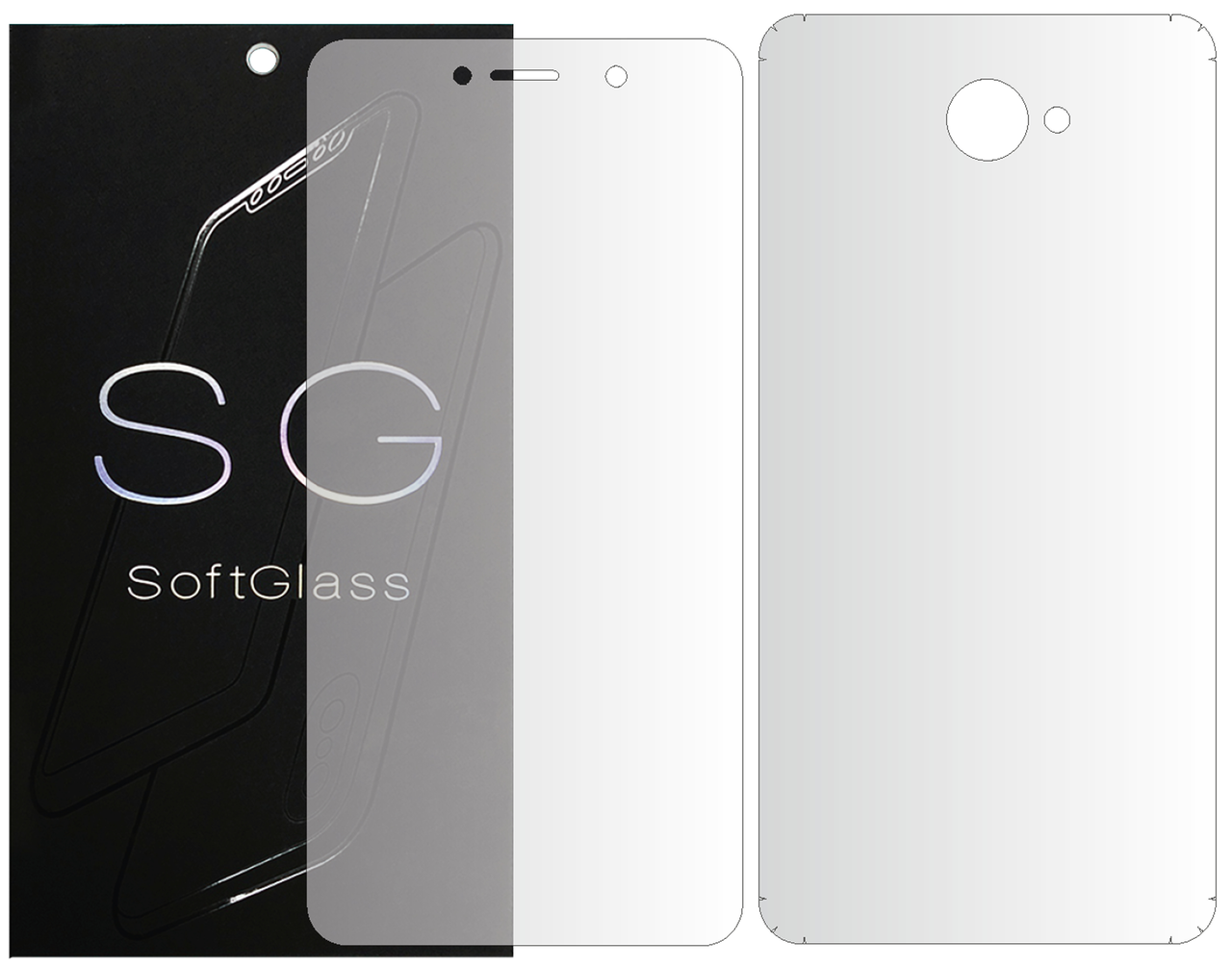 Бронеплівка для Huawei Y7 2017 комплект: для передньої і задньої панелі зносостійка поліуретанова SoftGlass, фото 1