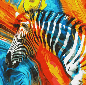 Набір для розпису по номерах "Кольорова зебра" 50*50см (КНО4269)