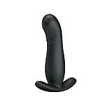 Чорний Анальний стимулятор з вібрацією та ротацією Перезаряджається, фото 2
