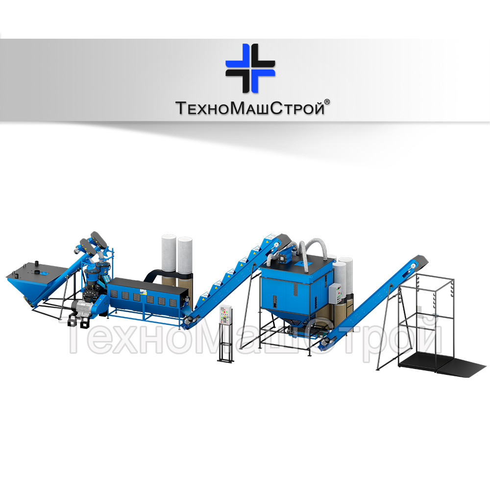 Лінія Гранулювання МЛГ 1000 (DUO) з бункером охолоджувачем БО 2500.