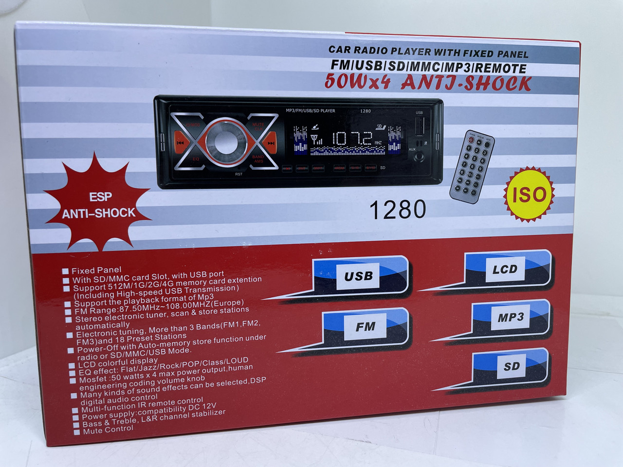Автомагнітола Sony 1280 ISO — USB+SD+AUX+FM (4x50W)