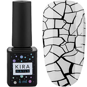 Гель-лак Kira Nails Crack Effece White, 6 мл білий