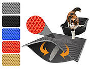 Килимок для котячого туалету ЭВАМУР 33*30 см. Водонепроникний під лоток котячий туалет для котів, собак Червоний