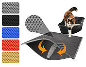 Килимок для котячого туалету ЭВАМУР 33*30 см. Водонепроникний під лоток котячий туалет для котів, собак Сірий