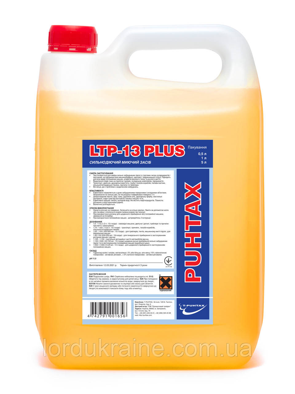 Сильно діючий миючий засіб LTP 13 Plus (концентрат), (10 л) T-Puhtax