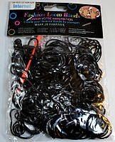 Гумки для плетіння браслетів у пакетиках чорні 200 шт. якісні