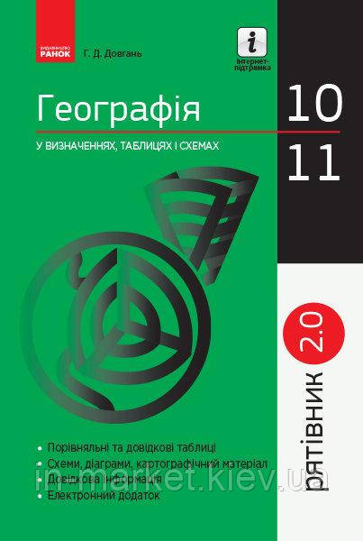 10-11 клас Географія У визначеннях таблицях і схемах Рятівник Довгань Г. Д. Ранок