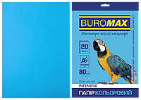 Бумага офисная цветная A4 Buromax Intensive, 80 г/м2, интенсивная Светло-синий, 20 л