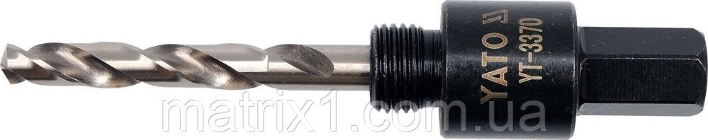 Тримач зі свердлом YATO : HEX, Ø= 1/2", для кільцевих пил Ø=14-30 мм