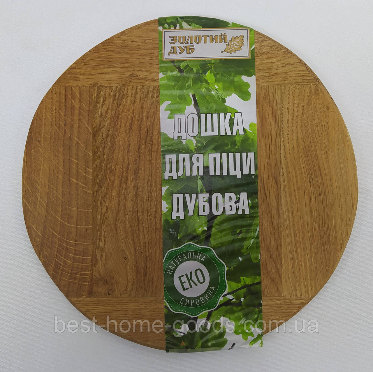 Кругла дошка для піци дубова склеєна економ стиль 24,5*1,3 см