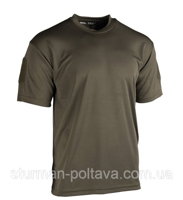 Футболка тактична TACTICAL QUICK DRY T-SHIRT потовивідна колір олива поліестер MIL-TEC Німеччина