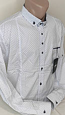 Сорочка чоловіча G-Port vd-0009 біла батальна в принт стрейч коттон Туреччина трансформер, фото 2