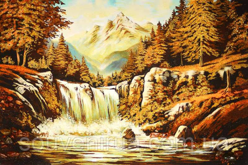 Картина з бурштину "Водоспад", фото 1