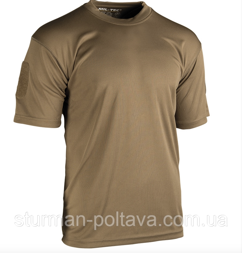 Футболка тактична TACTICAL QUICK DRY T-SHIRT потовивідна колір койот поліестер MIL-TEC Німеччина