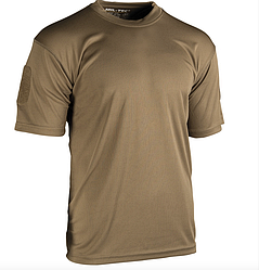 Футболка тактична TACTICAL QUICK DRY T-SHIRT потовивідна колір койот поліестер MIL-TEC Німеччина