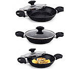 Сковорода-сотейник з мармуровим покриттям 1.2л 20см Edenberg EB-14991 Глубока сковорода з індукційним дном, фото 2