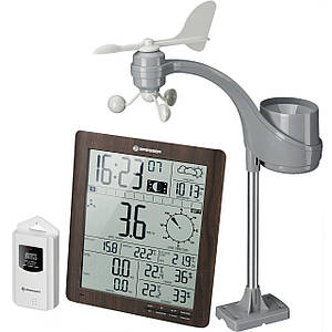 Метеостанція  Bresser ClimaTemp XXL Weather Center with Display in Wooden Design Brown (7002420) Refurbished